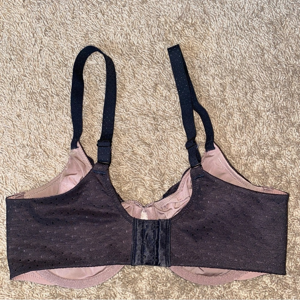 Wacoal 855303 Back Appeal Full Coverage Underwire Bra Black Size 34DD Dots - Picture 3 of 6